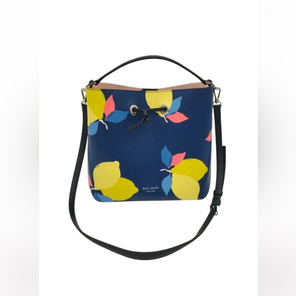 EUC Kate spade New York Eva lemon zest bucket bag/ crossbody - Picture 3 of 15